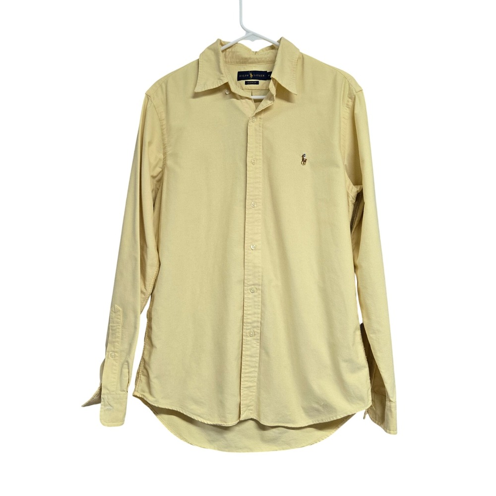 Ralph Lauren Classic Fit Button Down Shirt Cotton Oxford Yellow Men's Size M